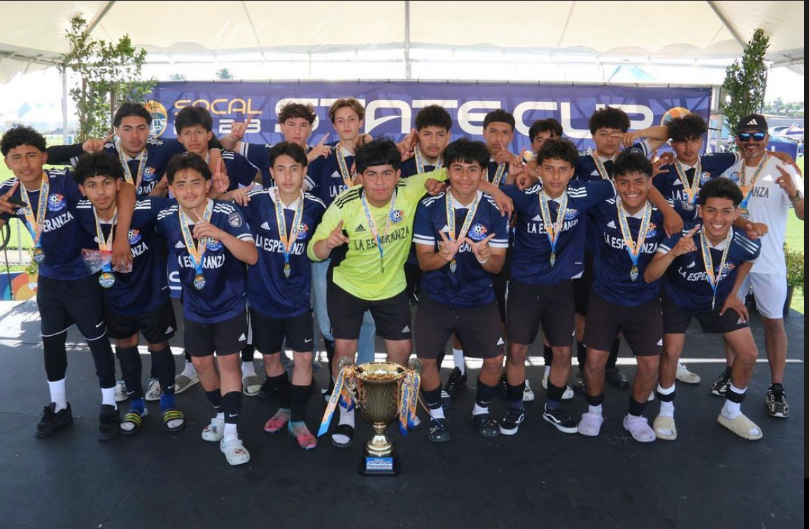 SOCAL State Cup champions with their medals and trophy