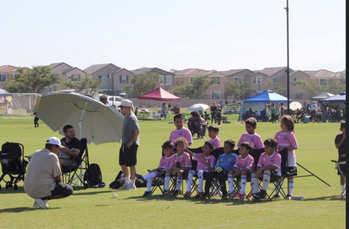 Young players waiting on the bench